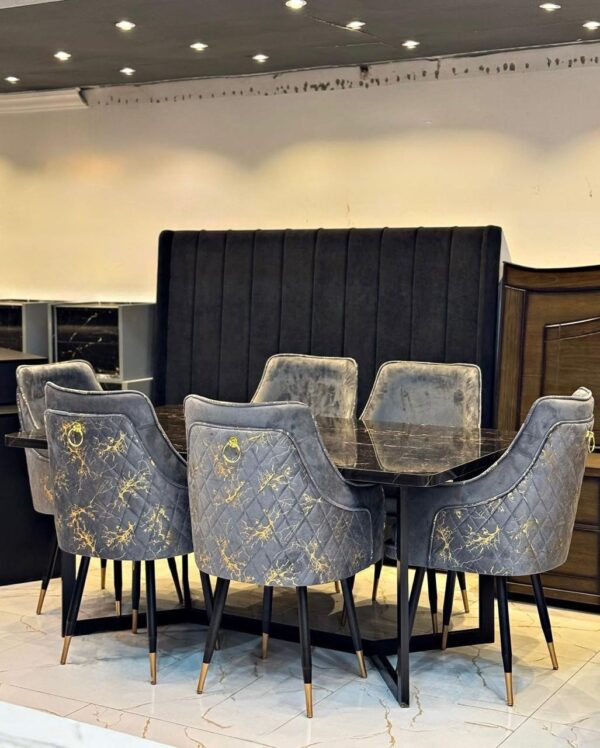 Grey & Black Dining Table - Image 2